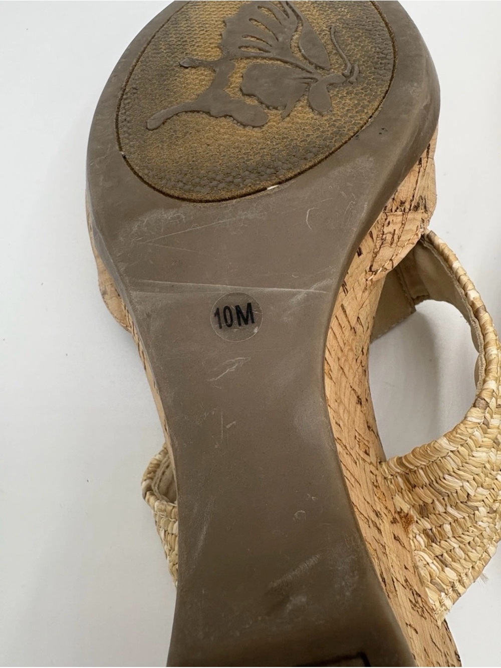 Coach And Four Women's Wedge Sandals Woven Natural Cork Tan Sz 10M - Picture 10 of 11
